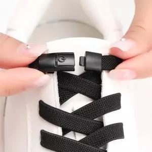 고무줄신발끈 노타이 신발 끈 프레스 잠금 타이 운동화 성인용 8mm 넓어진 플랫