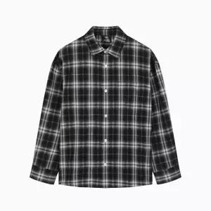 행텐틴즈 동백01 체크 시어서커 카라 셔츠_블랙  14570-020-406-68-100