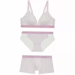 [매장정품] 게스언더웨어 배색 크로스 체크 노와이어 커플세트EWBR292CC