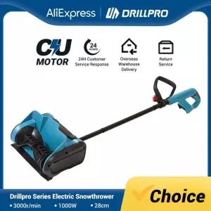 제설장비 Drillpro 1000W 브러시 전기 제설기 280mm 스노우 스위퍼 Mak 18V 배터리 무선 클린 스트리트 코