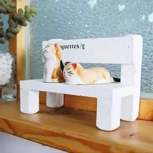 [셀러에이드]귀여운 벤치 고양이 세트 1P 미니어처 선반 데코 소품 테이블소품