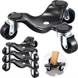 Tallew 4pcs 가구 이동 돌리 3륜 스틸 트라이 헤비 듀티 무버 이동식 롤러 삼각형 회전 캐스터 가정용