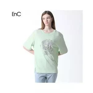 이앤씨 EnC 호일 프린트 티셔츠 722925