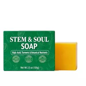 다크 스팟을 위한 업그레이드된 스템 앤 소울 강황 레몬 비누 바 얼굴과 바디 피부 적합한 건조하고 지성