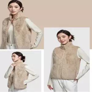 [JHQRFVC4_4B]퍼 카라 양털조끼 패션 베스트 반목 따뜻 (24662659A)