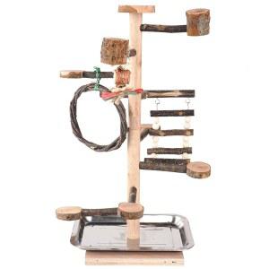 HOSUKKO 놀이터 플레이펜 플랫폼 앵무새 체육관 나무 스탠드 사다리 놀이 횃대 스탠드