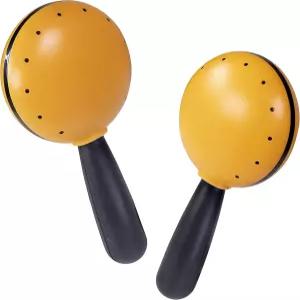 슬림하고 인체공학적인 디자인과 유연한 충격 흡수기를 갖춘 루미노테 마라카스 휴대용 타악기 노란색(1쌍)