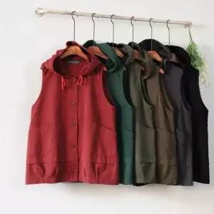 모노무드 몸매커버 미디 간절기 가을 베스트 캐주얼 후드 봄 면 1152174