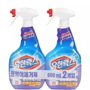 유한락스 곰팡이제거제 600ml 2개 세트 가게용락스 주방청소