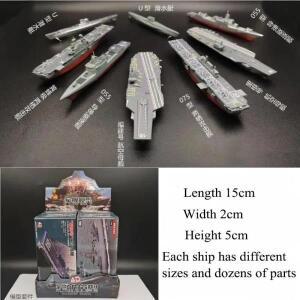 디오라마용 바위 모형8pcs 4D 조립 군함 모델 중국 055 파괴자 수륙 양용 항공 장난감 선박 퍼즐 컬렉션