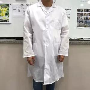 실험가운 화이트 L 의료용 연구실 작업복 긴팔 위생복 실습복 병원 약국 학생용