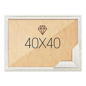 보석십자수액자 고급형 퓨어실버 슬림 앤틱 40x40