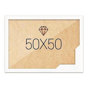 보석십자수액자 화이트 고급형 슬림 50x50 우드