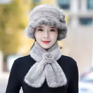 여성밍크모자 할머니 벙거지 엄마 버킷햇 중년 모자 겨울 방한 선물