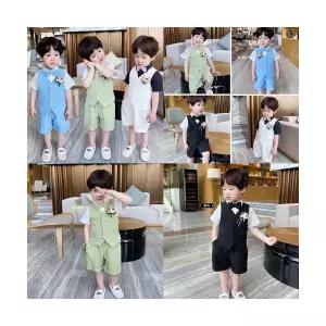 팜므 남아 정장 유아 아기여름정장 아동 소년 조끼 정장 3종세트설날