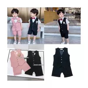 팜므 유아 정장 결혼식 아기여름정장 아동 남아 소년 홀릭 반바지 조끼 정장 5종세트설날