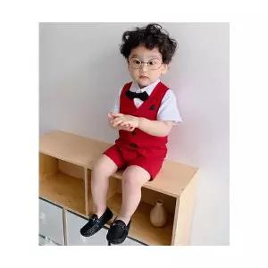 팜므 아기정장 유아 남아 여름 레드 4종세트 결혼식 돌잔치 특별한날 코디정장세트설날