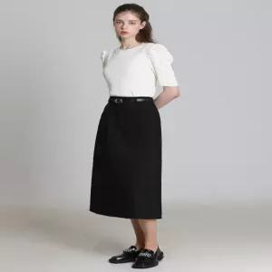 [오조크][오조크(OZOC)] 벨티드 뒷밴딩 코튼 스커트 (택가격 98000원)