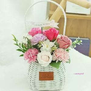 스승의날 카네이션 바구니 비누꽃 선물용qrs565