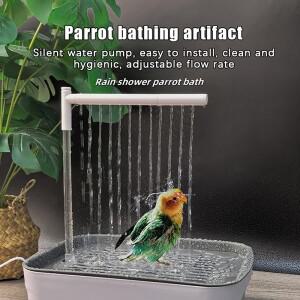 새로운 자동 앵무새 목욕 욕조 USB 전기 애완동물 순환식 물 샤워 분수 애완용품