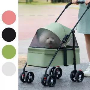 강아지 유모차 펫유모차 시트분리형 접이식 웨건 저상형 펫모차 4컬러 접이식강아지유모차 개유모차 분리형