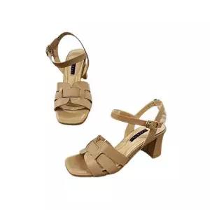 [세라][세라] (2color) 굽 6cm  소가죽 스퀘어토  여성 발목 스트랩 샌들 a24s007 (P003201294)