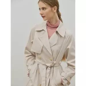 [쉬즈미스]코튼 블렌드 베이직 하프 트렌치 코트  택가격  398000원 _P385123466