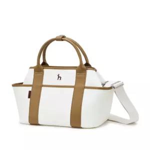 [헤지스 골프 여성] [25SS] HWBA5E103IV 아이보리 여성 컬러배색 가죽 토트백