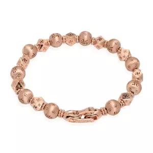 [골드모아][온주얼] 18K 불교 옴자 만자 팔각 염주팔찌