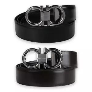 디몬트 페레가모 남성 더블 간치니 양면 벨트(블랙/다크브라운) 679938 694531