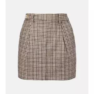 브루넬로 쿠치넬리 체크 버진 울 플란넬 미니스커트 TP559663678