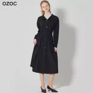 오조크 D링 벨트 장식 셔츠형 원피스