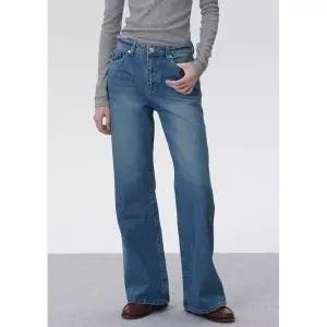 백화점 플랙 여성 플레어 K05 미드 워시드 데님팬츠 PJTF5LCK055