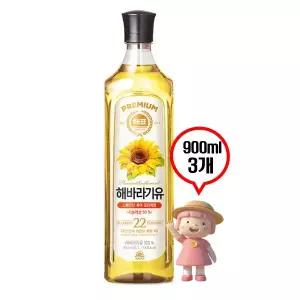 사조 해바라기씨유 900ml 3개 식용유