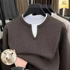 캐주얼 남성용 울 실크 니트 투피스 데일리룩 브이넥 뽕나무 휴가 봄가을 라운드넥티 함유 티셔츠 상의 스