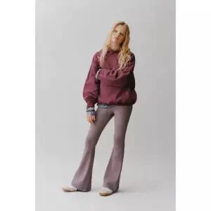 ZARA 텍스트 후드 스웨트셔츠 - 다크 핑크로즈 {WLM}