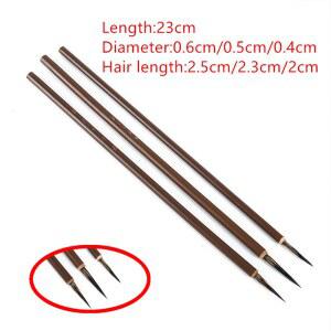 3pcs 23cm 족제비 머리 서예 브러쉬 페인트 브러시 문구 아트 파인 라인