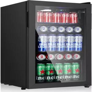 MZAVP 음료 냉장고 쿨러 소다 맥주용 디지털 온도 표시가 있는 120캔 미니 흰색 표시등과 리버서블 도어가