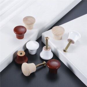10개 미니 나무 손잡이(나사 ) 23*20mm 0 91인치 원형 당김 손잡이 단일 구멍 무도색 빨간색 흰색 장식 캐비닛 서랍장