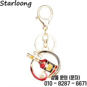 Drip Alloy Keychain Chaveiro oil Glaze wine bottle gold color rhinestone crystal