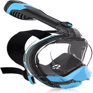 요스머 일렉트릭 풀페이스 스노클 마스크 최신 드라이 탑 시스템이 장착된 스노클링 장비 팬 지원이 포함된