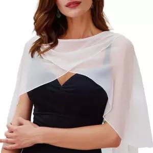 여성 숄 앤 랩 화이트 망토 쉬폰 브라이덜 케이프