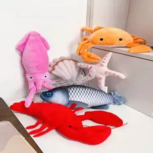 특이한 해산물 인형 시리즈 6종 조개 불가사리 랍스터 꽂게 오징어 잉어 인형