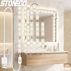 USB 터치 LED 메이크업 거울 조명, 조명 밝기 다기능 화장 조절 가능 룸용