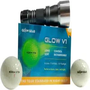 글로우기어 골프 - UV 손전등이 장착된 나이트 골프공 인 더 다크 투어 퀄리티 컴프레션 코어 우레탄 스킨