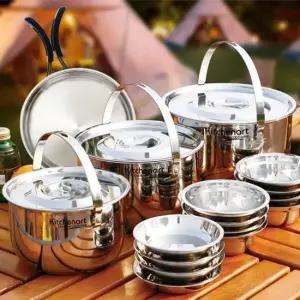 캠핑코펠 키친아트 스텐 코펠 8인~9인/캠핑 코펠세트 캠핑용품