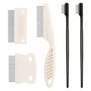 강아지 눈 빗 5피스 눈물 얼룩 제거기 작은 위한 반려동물 그루밍 점액과 껍질을 부드럽게