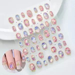 [골드스마일]네일아트 홀로그램 고딕 골드프레임 메탈 네일스티커