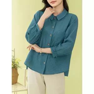 [디얼마미] 시어서커 포켓 블라우스 /마담 미시 중년 여성 빅사이즈 40대 50대