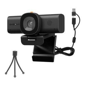 SVBONY 2K PC용 웹캠, 저조도 3D 노이즈 감소 및 듀얼 AI 캔슬링 마이크, 프라이버시 커버가 있는 USB A-to-C, 통화용 플러그 앤 플레이 PC 카메라, 팀, 스트리밍